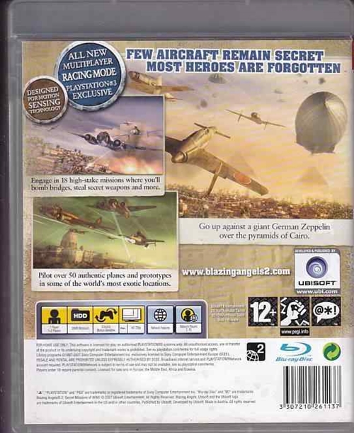 Blazing Angels 2 Secret Missions of WWII -  PS3 (B Grade) (Genbrug)